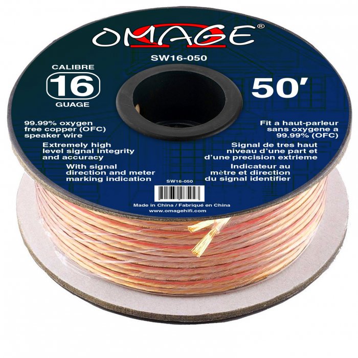 Omage SW16-050 16-Gauge Oxygen Free Copper Speaker Wire 50-Foot - Click Image to Close