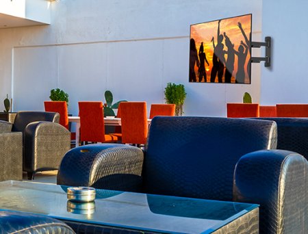 Description image for Kanto PS400SG Full Motion Single Stud Outdoor TV Mount for 30"-70" TVs BLACK