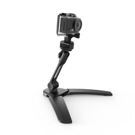 Description image for Kanto DS150 Device Stand - Single Arm with Folding Legs BLACK