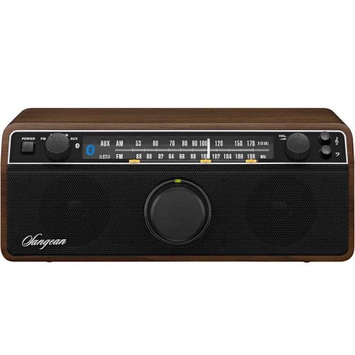 Sangean WR-12BT AM/FM/Bluetooth Analog Wooden Vintage Style Radio DARK WALNUT