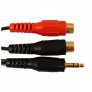 Standard 'Y' Audio Cable 3.5mm stereo plug to 2 RCA Jacks (6in)