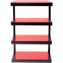 NorStone ESSE HiFi Vinyl 34-Inch Audio Rack 4 Shelf Steel Frame with LP Record Storage RED