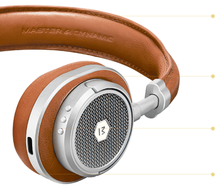 Description image for Master & Dynamic MW50+ Wireless Bluetooth 2-in-1 On Over-Ear Headphones BROWN SILVER