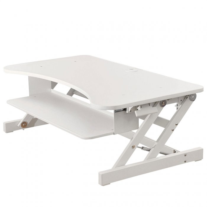 Rocelco DADR Sit-To-Stand 37-Inch DELUXE Adjustable Desk Riser WHITE - Click Image to Close