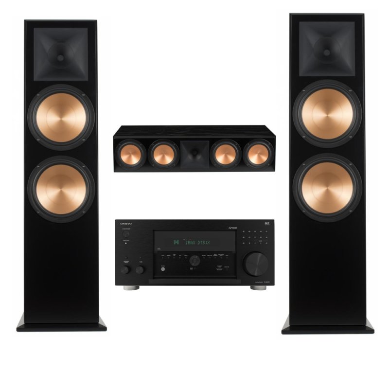 Onkyo TX-RZ70 & Klipsch RF-7 III / RC-64 III Premium Home Theater Speaker System Bundle BLACK