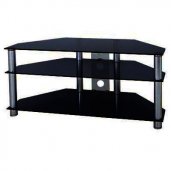 Legend FS101 Glass on Metal TV Stand in BLACK