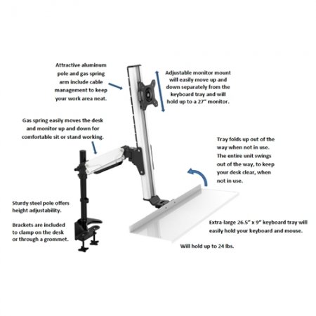 Description image for Rocelco EFD Ergonomic Sit To Stand Floating Desk