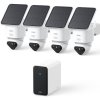 aosu SolarCam T2 Ultra C9X-4H 4K TrueColor Solar Security Camera System with aosuCortex AI Hub (4 Cameras) WHITE