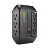 Ultralink PSV100 6 Outlet Surge Protector with 2 USB Ports 3.1A BLACK