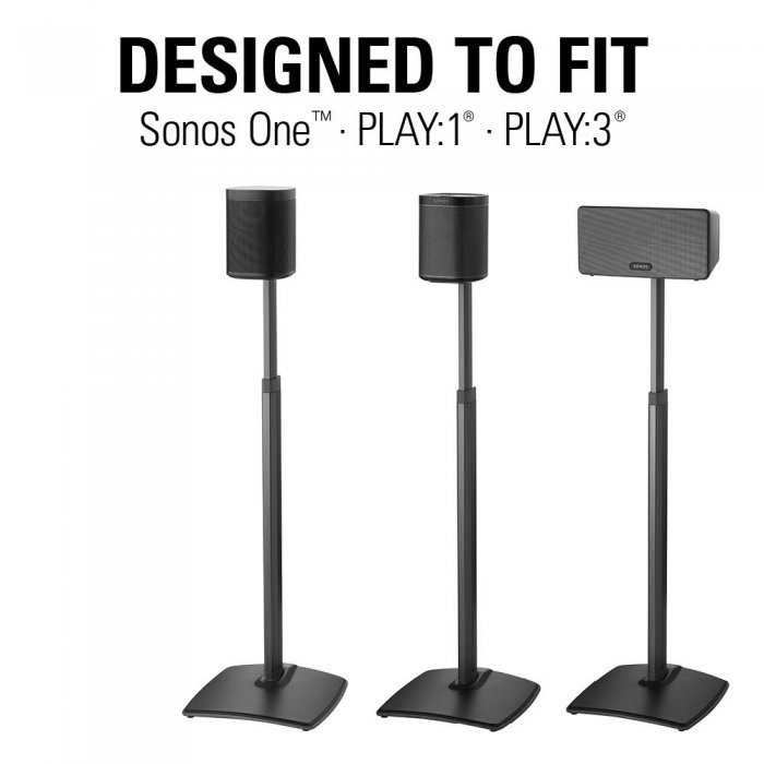 Sanus WSSA1 Adjustable Wireless Speaker Stand for the Sonos One PLAY:1 and PLAY:3 Single B - Click Image to Close