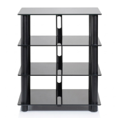 NorStone EPUR 4 Hi-Fi Audio Rack with Glass Shelves SATIN BLACK
