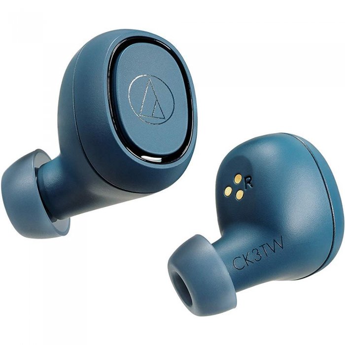 Audio-Technica ATH-CK3TWBL Wireless In-Ear Headphones BLUE - Click Image to Close