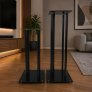 EVOssentials Universal Premium Adjustable Speaker Stands Pair BLACK