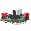 Kanto YU2 Speakers SUB6 Subwoofer and OB13 Turntable All-In-One Package RED GREEN WHITE