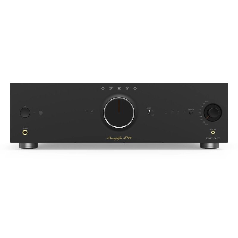 Onkyo P80B Icon Network Stereo Preamplifier 32 Bit 768kHz DAC DIDRC Distortion Reduction MM MC Phono Stage Dual Subwoofer Outputs Hi Fi Preamp BLACK