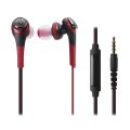 Audio-Technica ATH-CKS550iSRD Solid Bass In-Ear Headphones with Mic RED