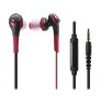 Audio-Technica ATH-CKS550iSRD Solid Bass In-Ear Headphones with Mic RED