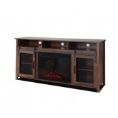 Home Touch Aspen TV Stand Veneer Finish with 23-Inch Fireplace Insert