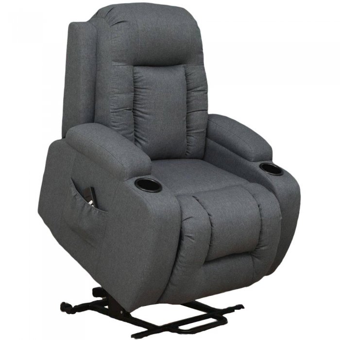 Home Touch HTD-LC7027 Dual Motor Power Cup Holders Recline and Leg Raise Lift chair GREY - Click Image to Close
