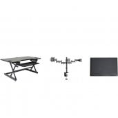 Rocelco DADR46+DM3+MAFM Adjustable Standing Desk Converter W/ Anti Fatigue BLACK