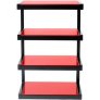 NorStone Esse Four Glass Shelf Hifi Audio Rack (Each) RED