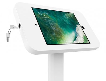 Description image for Kanto SFS300W Locking Anti-Theft Kiosk Floor Stand for 10.2-Inch iPad White