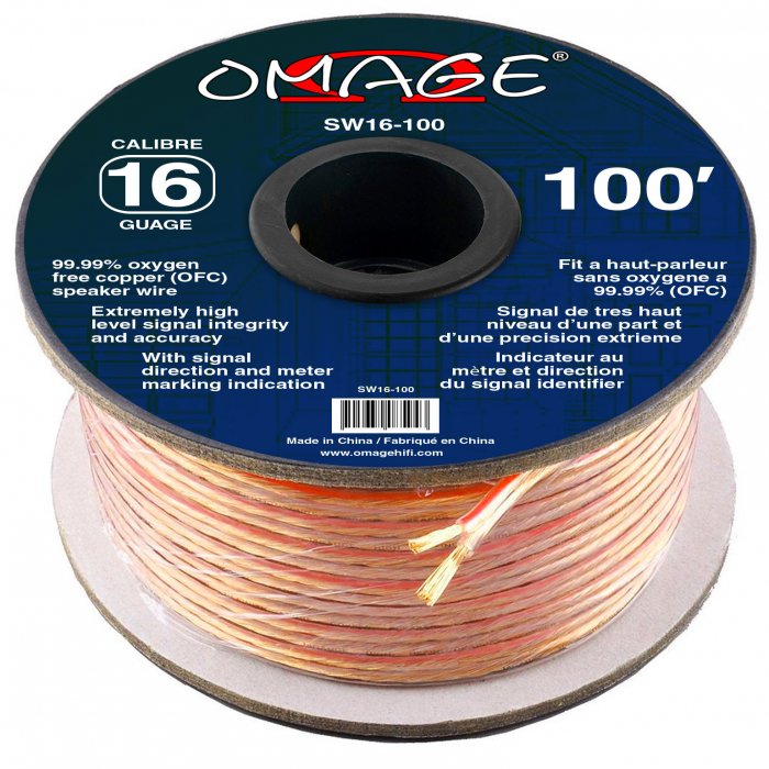 Omage SW16-100 16-Gauge Oxygen Free Copper Speaker Wire 100-Foot - Click Image to Close