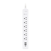 Ultralink ULPSP6 Performance Surge Protector 6-Outlet with USB-C & USB Charging WHITE