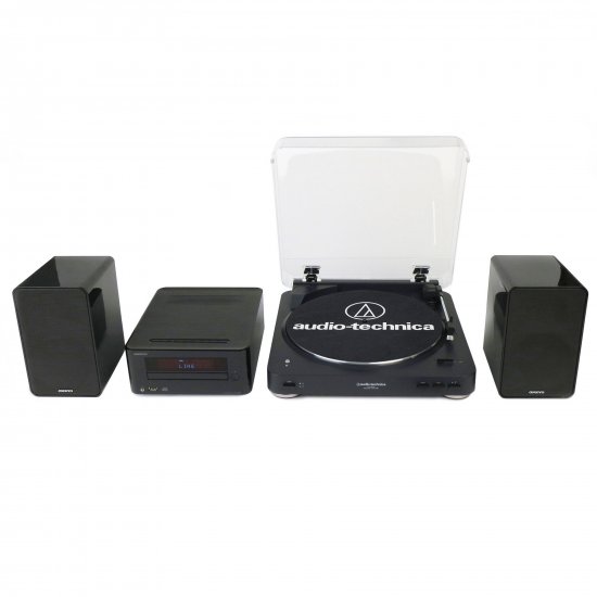 Audio-Technica AT-LP60 Bluetooth Turntable + Onkyo CS-265 ...