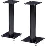 NorStone Stylum 1 Speaker Stands with Adjustable Spikes and Cable Management (Pair) BLACK SATIN