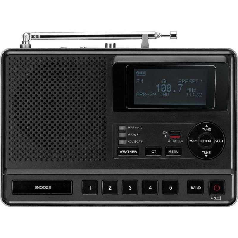 Sangean CL-100 Table-Top Weather Hazard Alert Radio BLACK