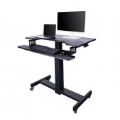 Rocelco MSD-40 Rocelco 40" Height Adjustable Mobile Standing Desk BLACK