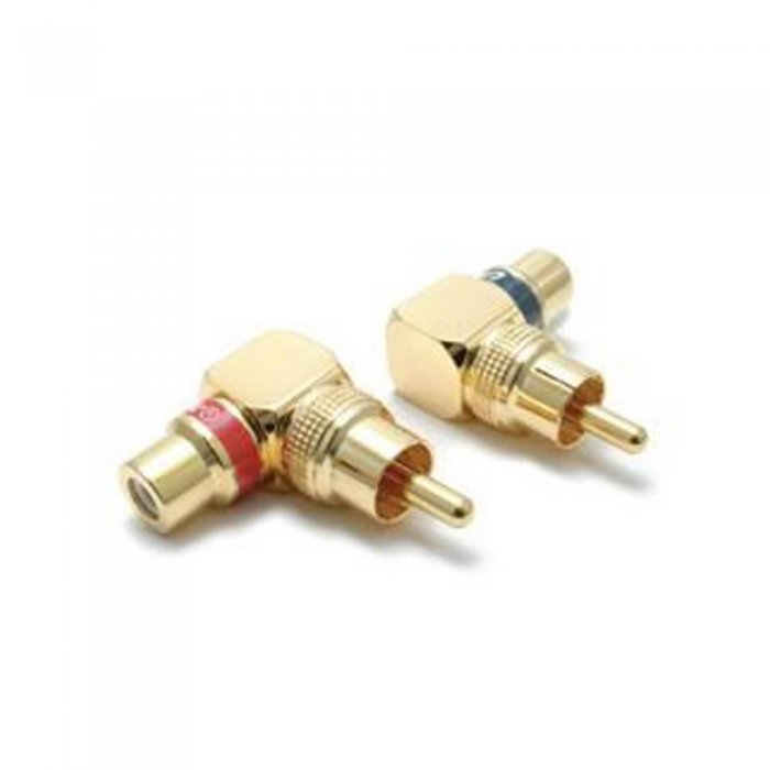 UltraLink UL05242 Short Body Right Angle RCA Adapter Set of 2 Bulk - Click Image to Close