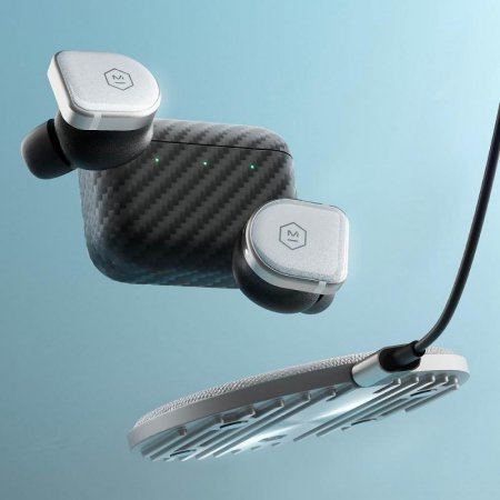 Description image for Master & Dynamic MW08 SPORT Sport Glass Truly Wireless Earphones Kevlar Case BLUE - Open Box