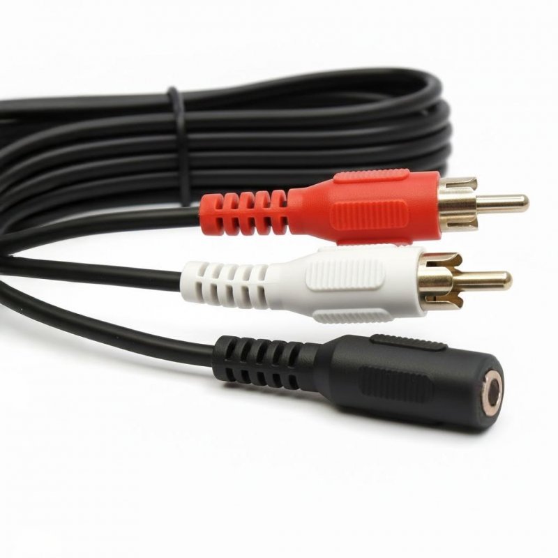 Standard 'Y' Audio Cable 3.5mm Stereo Jack to 2 RCA Jack 2M