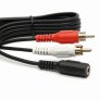 Standard 'Y' Audio Cable 3.5mm Stereo Jack to 2 RCA Jack 2M