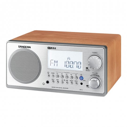 Sangean WR-2 FM-RBDS / AM Wooden Cabinet Digital Tuning Receiver WALNUT