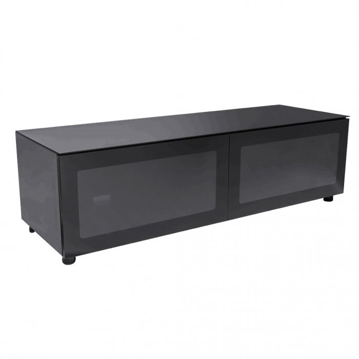 Sonora S57 Series S57V60N 60-Inch Wood and Glass TV Stand GLOSS BLACK - Click Image to Close