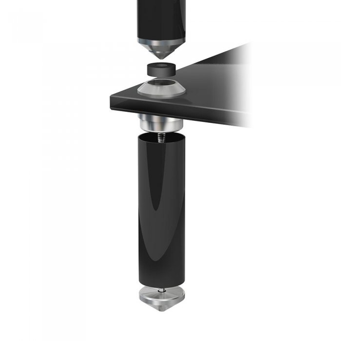 NorStone Stabbl Four Glass Shelf Hi-Fi Audio Rack BLACK - Click Image to Close