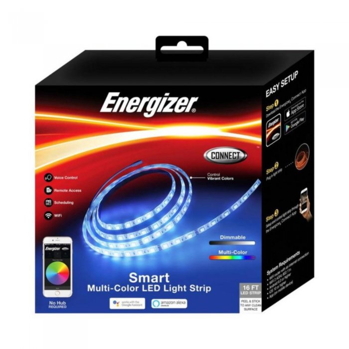 Energizer EOS22001WHT LED RGB Color Light Strip WHITE 5M - Click Image to Close
