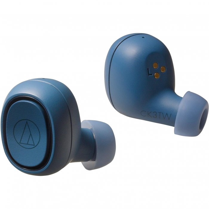 Audio-Technica ATH-CK3TWBL Wireless In-Ear Headphones BLUE - Click Image to Close