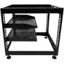 Sanus CFR1610-B1 10U Stackable Open Frame AV Rack Network Rack Wall or Floor Mount BLACK