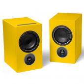 PSB Alpha iQ Streaming Speakers with BluOS (Pair) TANGERINE YELLOW - Open Box