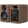 Kanto Living YU4 2nd Gen (2nd Gen) 160 W Powered Speakers System with Bluetooth 5.3 Phono Preamp USB-C WALNUT