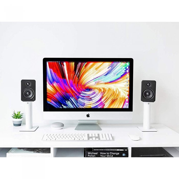 Kanto SP9 9-inch Universal Desktop Speaker Stand (Pair) WHITE - Click Image to Close