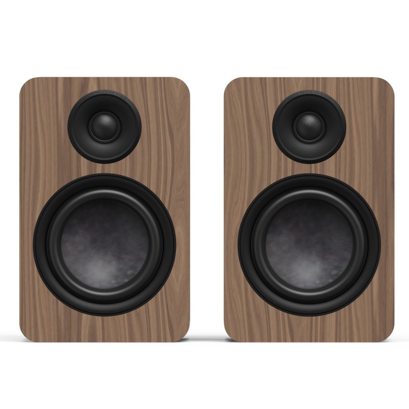 Kanto Living YU6 Passive 2nd Gen Passive Bookshelf Speakers with 1” Silk Dome Tweeter and 5.25” Abaca-Reinforced Woofer WALNUT