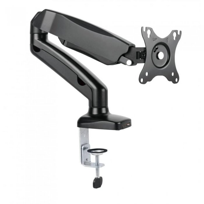 Rocelco MA1 Premium Height Adjustable Single Monitor Arm BLACK - Click Image to Close