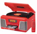 Crosley CR712 Autorama Retro Turntable with CD & AM/FM (Red)