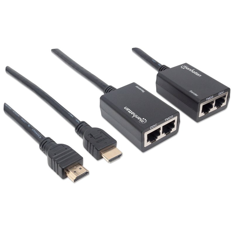 Manhattan 177276 HDMI 1.2 Cat5e/Cat6 1080p Extender Kit up to 30m BLACK