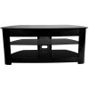 Sonora 173PL65-D-N 40½ Inch Wide Glass and Wood 2-Shelf TV Stand BLACK